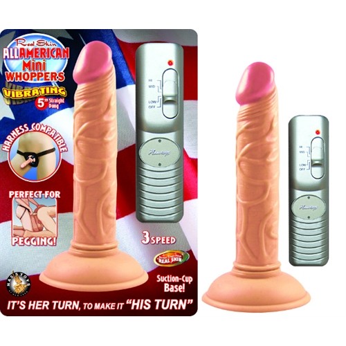 All American Mini Whoppers Vibrating 5-Inch Straight Dong-Flesh All American Mini Whoppers Vibrating 5-Inch Straight Dong-Flesh