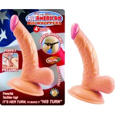 All American Mini Whoppers 4-Inch Curved Dong With Balls - Flesh All American Mini Whoppers 4-Inch Curved Dong With Balls - Flesh