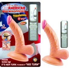 All American Mini Whoppers Vibrating 5-Inch Curved Dong With Balls-Flesh All American Mini Whoppers Vibrating 5-Inch Curved Dong With Balls-Flesh
