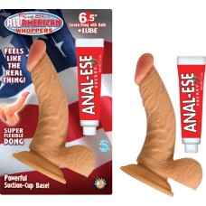 All American Whoppers 6.5-Inch Curved Dong With Balls Lube -Flesh All American Whoppers 6.5-Inch Curved Dong With Balls Lube -Flesh