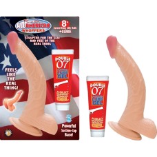 All American Whoppers 8-Inch Curved Dong With Balls and Lube - Flesh All American Whoppers 8-Inch Curved Dong With Balls and Lube - Flesh