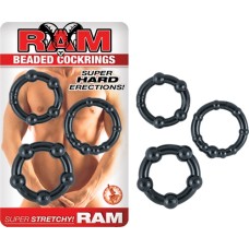 Ram Beaded Cockrings - Black Ram Beaded Cockrings - Black
