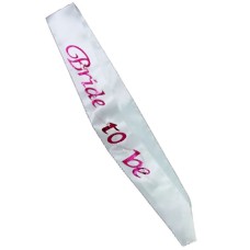 White Bride-to-Be Sash