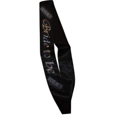 Bride-to-Be Sash - Black With a Clear Stone
