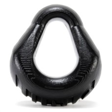 Hung Padded Cockring Oxballs - Black Hung Padded Cockring Oxballs - Black