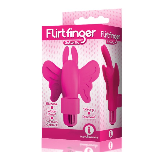 The 9's Flirt Finger Butterfly Finger Vibrator - Pink